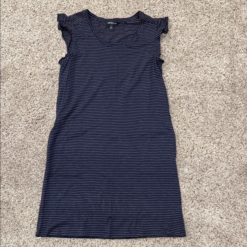 Striped Navy Blue Sleeveless Dress